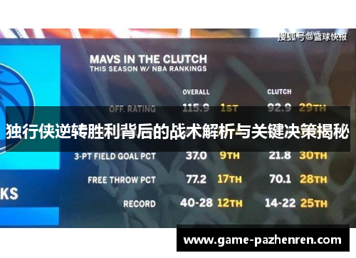 独行侠逆转胜利背后的战术解析与关键决策揭秘