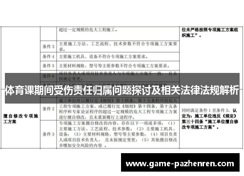 体育课期间受伤责任归属问题探讨及相关法律法规解析