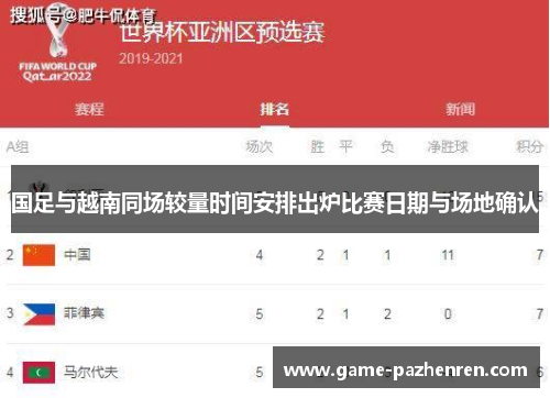 国足与越南同场较量时间安排出炉比赛日期与场地确认